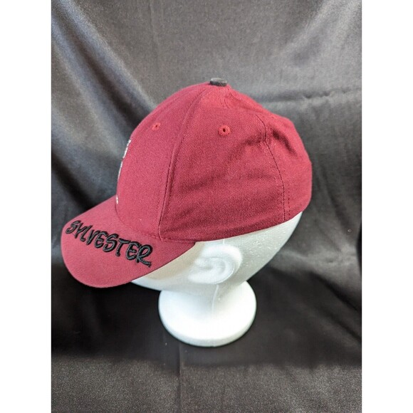 VTG 1991 Warner Bros Studio Maroon Hat Cap Sylvester The Cat Embroidered Sz Smal - Picture 5 of 8